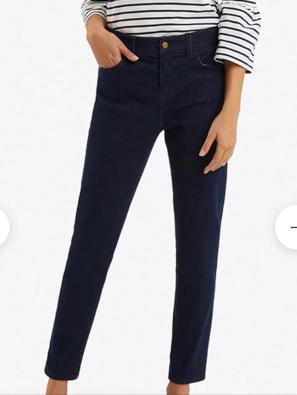 Draper James Navy Ankle Straight Jeans